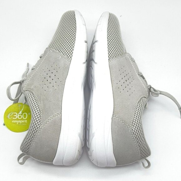 Easy Spirit Oxford Sneaker Leather Mesh Light Gray Quick Run Lace Up E360 Sz 9 W - Picture 4 of 10